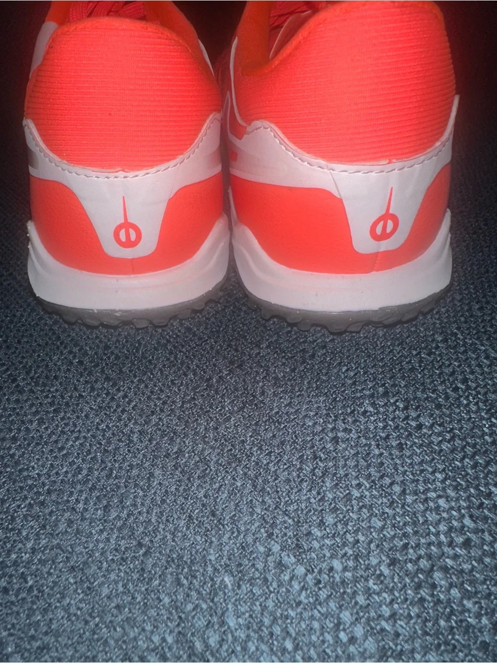 Nike Neon Orange/Red Sports Sneakers with White Swoosh